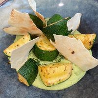 Makauy Soybean Puree with Grilled Zucchini  at Root Kitchen in Taipei