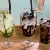 Green tea lava drink at Amber Food & Desserts in Koh Samui