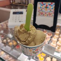 Pistachio gelato at Dulcis Gelato & Pasticcini in Cambridge