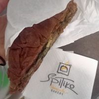 Mushrooms pie at Spitiko Bakery in Thessaloniki