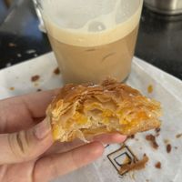 Vegan pumpkin pie (very good)  at Spitiko Bakery in Thessaloniki