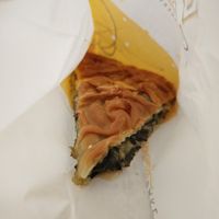 Spinach pie at Spitiko Bakery in Thessaloniki