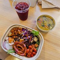 Lentil Dal & Hibiscus Tea at BLUEROOT in Birmingham