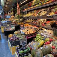 Produce stand at Mercat de Sant Antoni in Barcelona