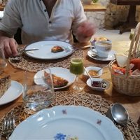 Breakfast selection with sweet and savory items at La Casa di Melo - Organic Farm in Siracusa