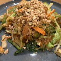 Tasty Tom yum pad Thai. Had glass noodles instead of the usual wide noodles. Good amount of veggies.   at Thien Tam in Toronto