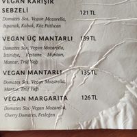Menu in Turkish at Danilo's Pizza in Eregli