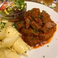  Sojagulasch mit Bandnudeln und kl. Salat  at Zum Kuckuck in Villingen-schwenningen