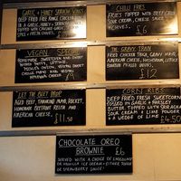 Specials board including vegan options at Original Patty Men in Birmingham