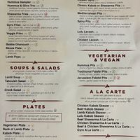 Menu  at Pita Kabob in Visalia