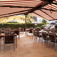 Outdoor seating at Mühlebach in Altendorf