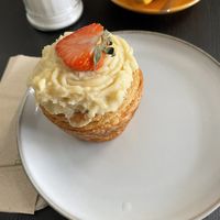 Strawberry cruffin   at Rise Bakehouse in Stockton On Tees