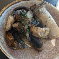 side of garlic mushies at For Change Cafe in Bellfield