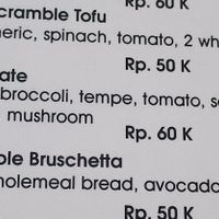 Breakfast options at Secret Cafe in Nusa Dua