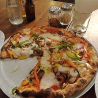 Delicious vegan veggie pizza at Tony's New York Pizza in Canggu