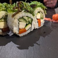 The only vegan roll at Kreivi Pagaliukai in Panevezys