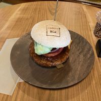 Vegan teriyaki burger with friesd  at Box Burger - Yumoto in Hakone