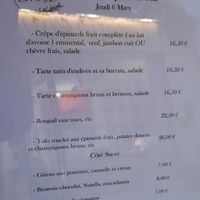 Carte du jour at Cassis et Romarin in Cassis