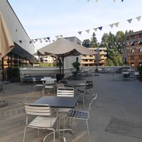 Outdoor seating at ella in Flims