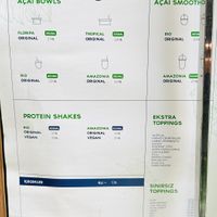 Menu   at Acai Vibes in Istanbul