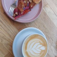 Vegan plum with cinnamon and marzipan cake at Plan in Poznan