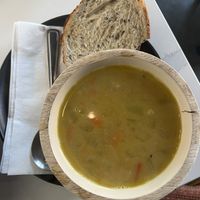 Lentil curry vegan soup  at Sparrow Coffee in Saskatoon