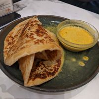 Roti with curry sauce at Kampong Ah Lee in Edinburgh