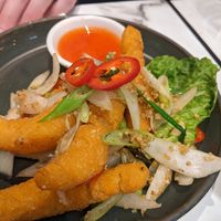 Vegan salt and chilli prawns at Kampong Ah Lee in Edinburgh