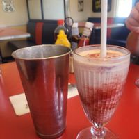 Vegan Raspberry Ripple Shake at OK Diner  in Oswestry
