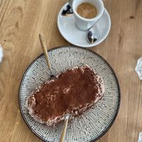 Coffee and vegan tiramisu   at Martha Pizze Amore in Paris