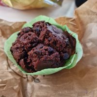 Choc chip muffin at Qraftwerk in Grindelwald