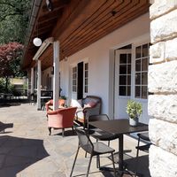 Outdoor seating at Max Restaurant in Basel