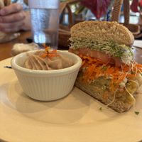 Jalapeño ‘Ulu burger with poi on side   at Sweet Cane Cafe in Hilo