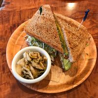 Sandwich and kimchi  at Sweet Cane Cafe in Hilo