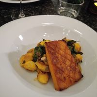 Vegan main course (Pumpkin Gnochi) at Kirsikka in Helsinki
