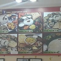 Menu board at Thali NR Sweets Cafe in Penang
