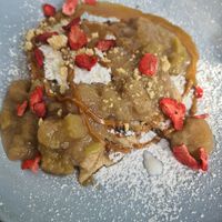 French toast mit rhabarr at Forest Park in Leipzig