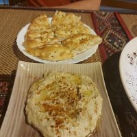 Bread and hummus at Cafe Anatolia in Chiang Mai