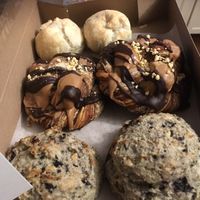 Knishes, Oy Bliss, blueberry scones at Bliss Baked Goods in Edmonton