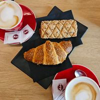 Oat Cappuccino & Vegan Bioche at Maroni delle Fatine dei Dolci in Riva Del Garda