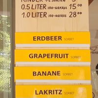 Vegan selection at Eiscafé Acero - St. Johanns-Park in Basel