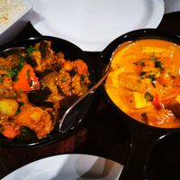 Aloo Baingan and grilled tofu curry at Tandoori Grill  in Puyallup