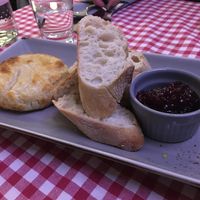  Baked Camembert (housemade) w cranberry jam  at La Petite Véganerie - Brasserie in Berlin