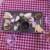 Cheese platter w a variety of delicious homemade cheeses  at La Petite Véganerie - Brasserie in Berlin