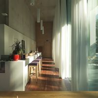 Indoor seating at Kukku in Basel