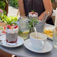 Chiapudding, Cappuccino & Wrap  at Café Max in Garmisch Partenkirchen