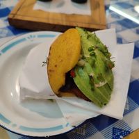 Vegan arepa at Full Criollo Sabor Venezolano in Cuenca