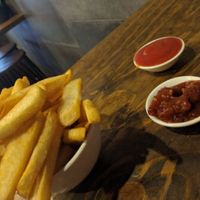 Chips and sauce at Burger Got Soul in Launceston