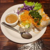 Fresh spring rolls (veggies and tofu inside) at Banana Leaf Thai Cuisine in Dallas
