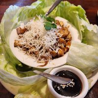 Lemongrass lettuce wraps with minced tofu, veggies, and plum sauce. at Banana Leaf Thai Cuisine in Dallas